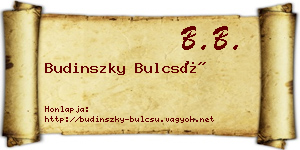 Budinszky Bulcsú névjegykártya